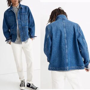 MADEWELL Vancleese CHORE JACKET Mens Medium 100% Cotton Denim blue Barn Coat